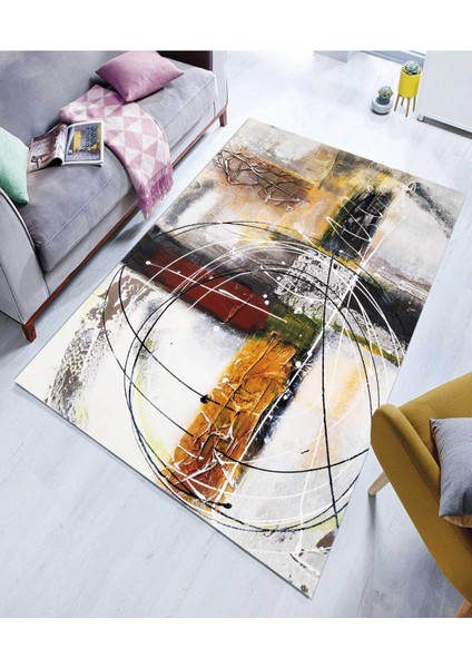 Renkli Halılar Yıkanabilir Dijital Baskı Modern Dekoratif Kaymaz Tabanlı Salon Halısı Mutfak Halısı Yolluk