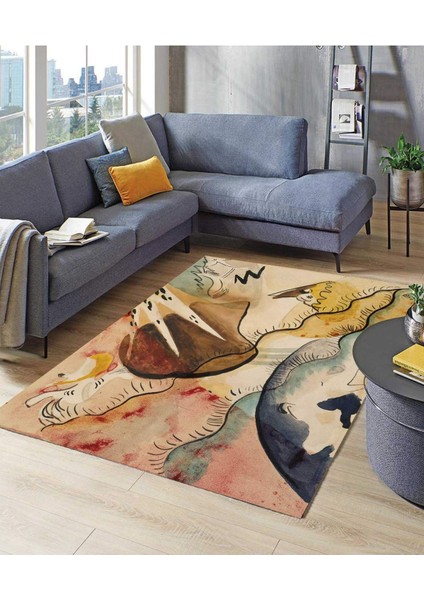 Renkli Halılar Yıkanabilir Dijital Baskı Modern Dekoratif Kaymaz Tabanlı Salon Halısı Mutfak Halısı Yolluk