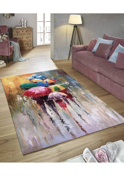 Renkli Halılar Yıkanabilir Dijital Baskı Modern Dekoratif Kaymaz Tabanlı Salon Halısı Mutfak Halısı Yolluk