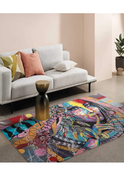 Renkli Halılar Yıkanabilir Dijital Baskı Modern Dekoratif Kaymaz Tabanlı Salon Halısı Mutfak Halısı Yolluk