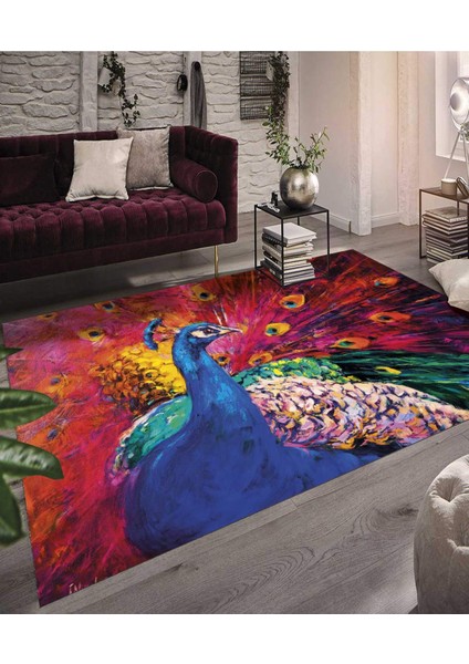 Renkli Halılar Yıkanabilir Dijital Baskı Modern Dekoratif Kaymaz Tabanlı Salon Halısı Mutfak Halısı Yolluk