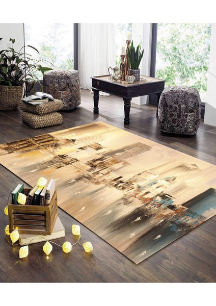 Renkli Halılar Yıkanabilir Dijital Baskı Modern Dekoratif Kaymaz Tabanlı Salon Halısı Mutfak Halısı Yolluk