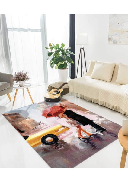 Renkli Halılar Yıkanabilir Dijital Baskı Modern Dekoratif Kaymaz Tabanlı Salon Halısı Mutfak Halısı Yolluk