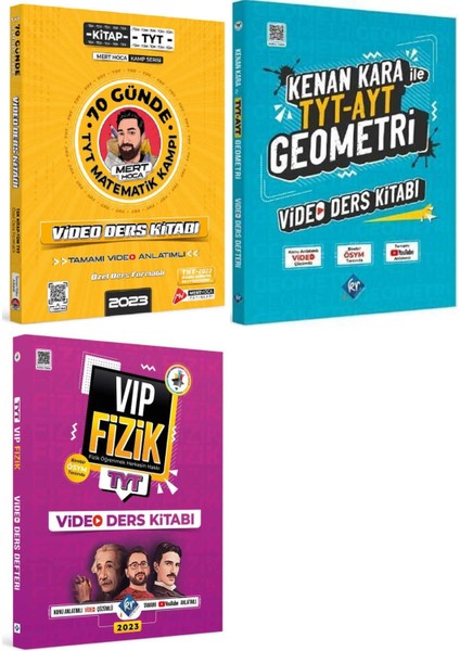 TYT Mert Hoca Matematik - Vip Fizik - Kenan Kara Geometri Defteri Seti 3 Kitap 2023