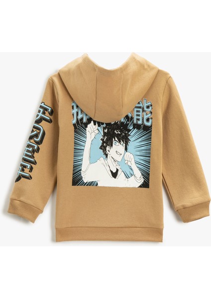 Kapüşonlu Sweatshirt Baskılı
