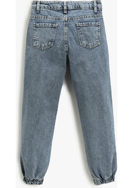 Jogger Kot Pantolon Cepli Pamuklu - Jegging Jean