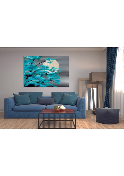 Dolunay ve Ağaç Kanvas Tablo