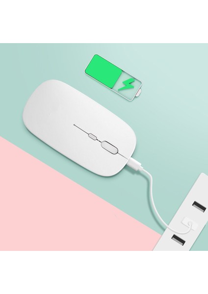 1600 Dpı Şarj Edilebilir 2.4 Ghz Çift Modlu Bluetooth Kablosuz Mouse - Model AL2675 Mor modelleri