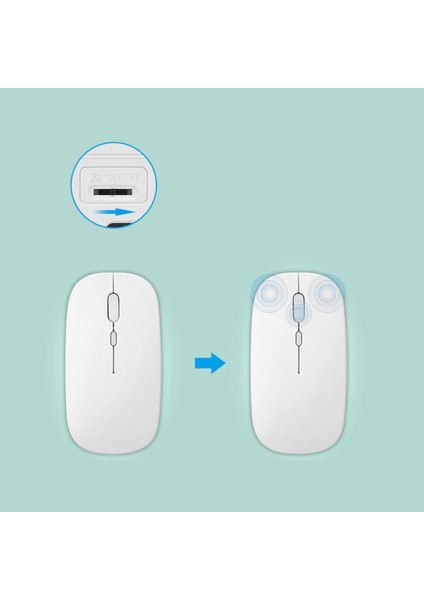 1600 Dpı Şarj Edilebilir 2.4 Ghz Çift Modlu Bluetooth Kablosuz Mouse - Model AL2675 Mor fırsatları