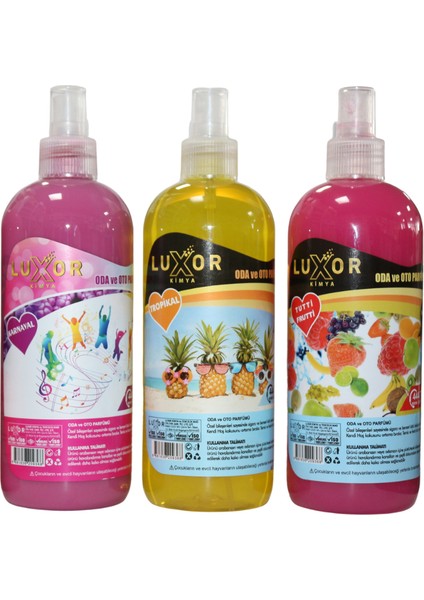 Kimya Karnaval--Tutti Frutti-Tropikal 3lü Ev ve Oto Kokusu 3x 400 ml