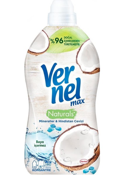 Max Taze Gül 1.44L & Vernel Max Naturals Mineraller ve Hindistan Cevizi 1.44L (2'li Set)