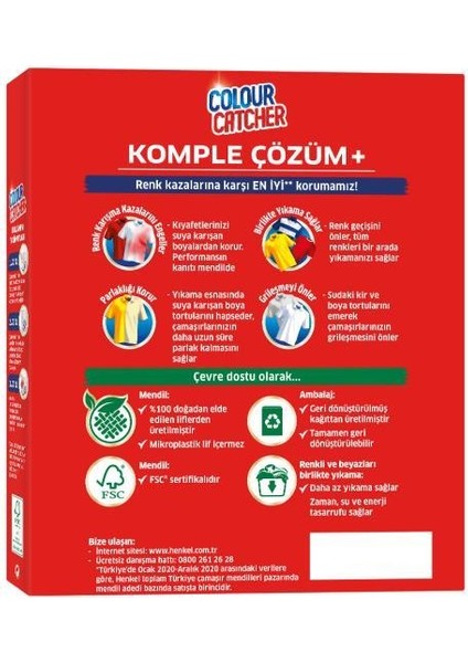 K2r Renk Koruyucu Mendil 3x10'lu Paket (30 Yıkama)