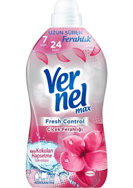 Max Konsantre Çamaşır Yumuşatıcısı 2x1440ml Şakayık+H.Cevizi+ 2x1320ml Çiçek Ferahlığı+Buz Serinliği