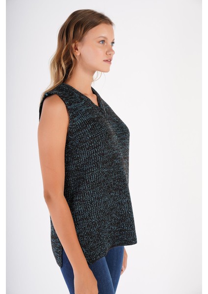 Selanik Örgü V Yaka Yün Süveter Bluz Örme Triko TRIST-6126 modelleri