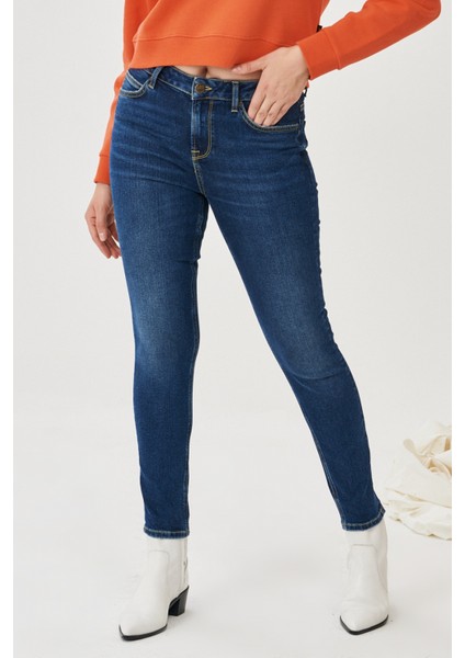 Scarlett High Skinny Fit Denim Esnek Jean Kot Pantolon