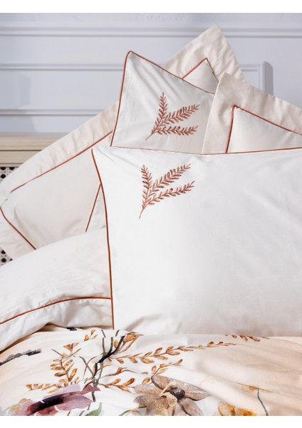 Çift Kişilik Elit Saten Nevresim Takımı Bouquet Ekru fiyatları