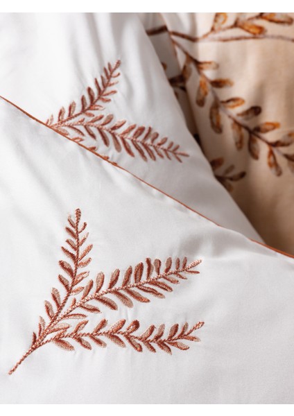 Çift Kişilik Elit Saten Nevresim Takımı Bouquet Ekru modelleri