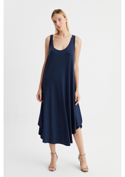 Asimetrik Kesim Kolsuz Elbise (B22-482A)