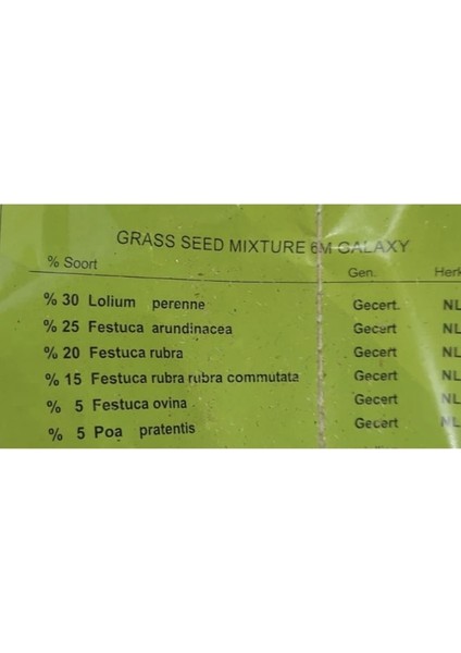 Grass Seed 6’lı Karışım Çim Tohumu -10 kg