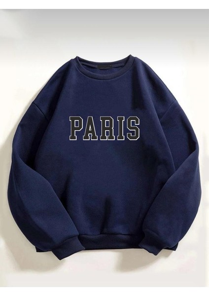 Afro Giyim Kadın Oversize Parıs Baskılı Sweatshirt