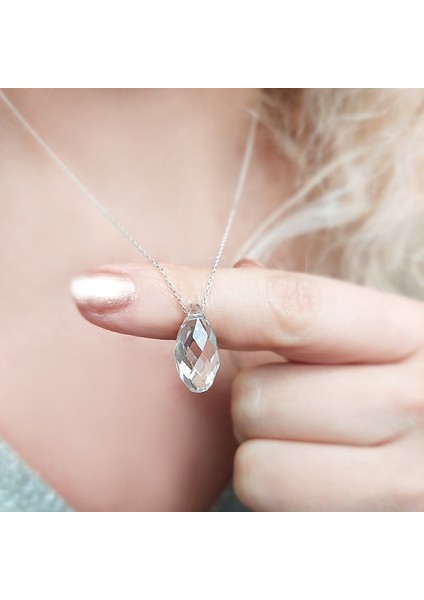 Kadın 925 Ayar Gümüş Swarovski Taşlı Kolye