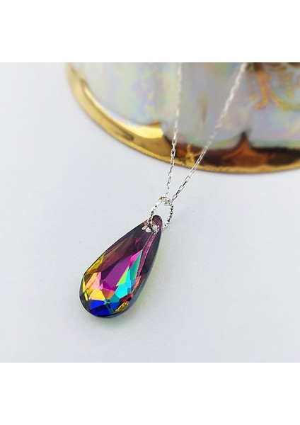 Kadın 925 Ayar Gümüş Mistik Swarovski Taşlı Kolye fiyatları