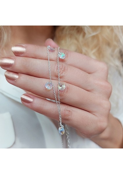 Swarovski Taşlı Kadın Gümüş Kolye