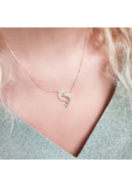925 Ayar Gümüş Kadın Yunus Balığı Kolye fiyatları