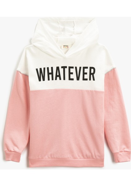 Baskılı Kapüşonlu Sweatshirt Pamuklu