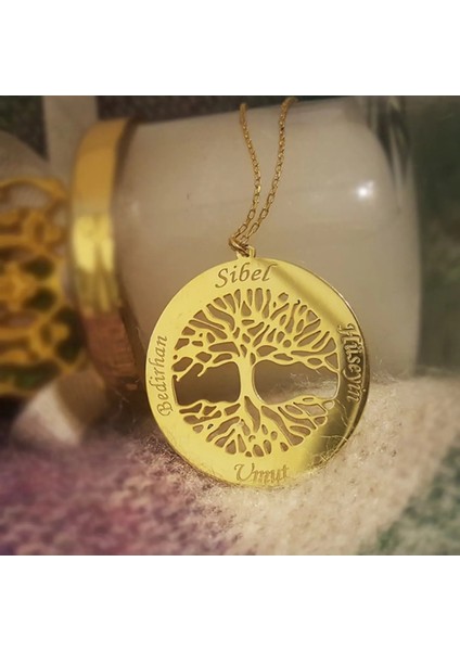 Kişiye Özel Isim Yazılı Hayat Ağacı Kolye