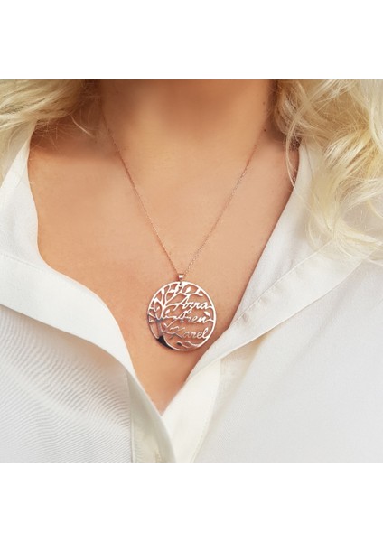 925 Ayar Gümüş Kişiye Özel Isimli Hayat Ağacı Kolye fiyatları