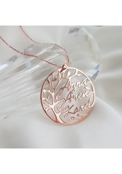 925 Ayar Gümüş Kişiye Özel Isimli Hayat Ağacı Kolye indirimleri