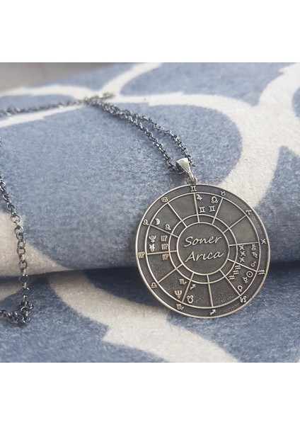 925 Ayar Gümüş Doğum Haritası Astroloji Kolye