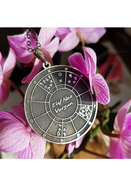 925 Ayar Gümüş Doğum Haritası Astroloji Kolye fiyatları