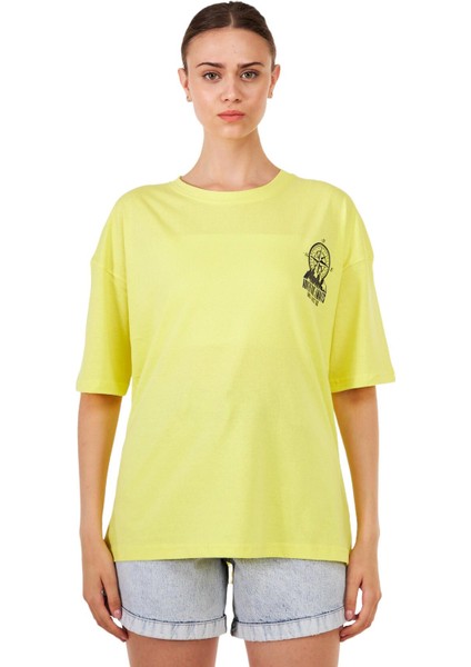 Kadın Oversize Sırt ve Göğüs Baskılı Outdoor Tshirt Psl fiyatları