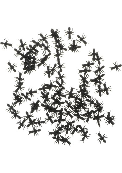 100PCS Sahte Karıncalar Böcek Böcek Figür Çocuk Şaka Şaka Prank Oyuncak Cadılar Bayramı Partisi Pervane Siyah