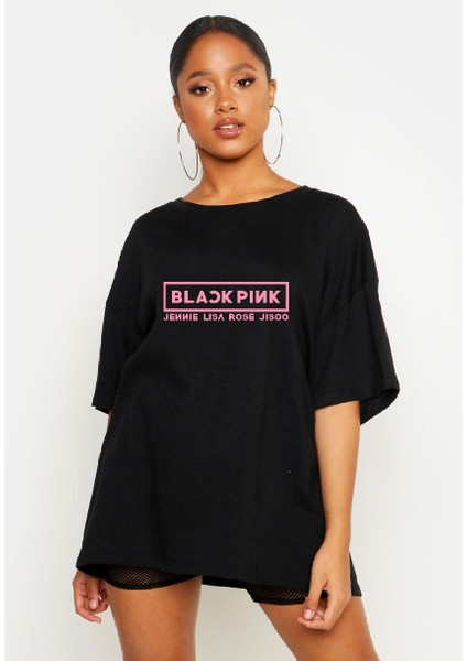 Black Pink Oversize Tişört