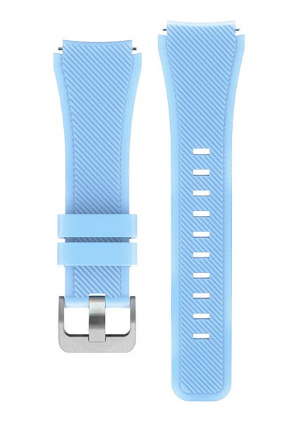 Amazfit Gtr 47 mm Için Silikon Kordon Açık Mavi