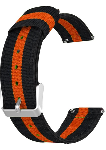 Amazfit Gtr 47 mm Için Pantheon Şeritli Kordon Siyah Turuncu