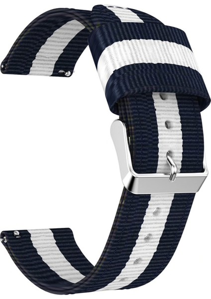 Amazfit Gtr 47 mm Için Pantheon Şeritli Kordon Lacivert Beyaz