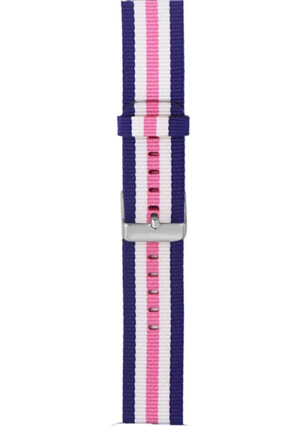 Amazfit Gtr 47 mm Için Pantheon Şeritli Kordon Lacivert Beyaz Pembe