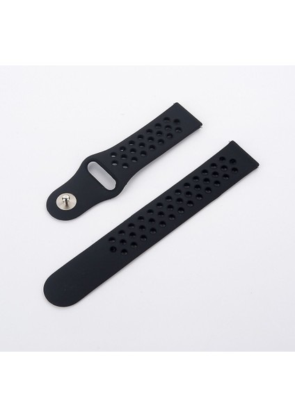 Garmin Venu Için Delikli Silikon Kordon Kayış Füme Siyah