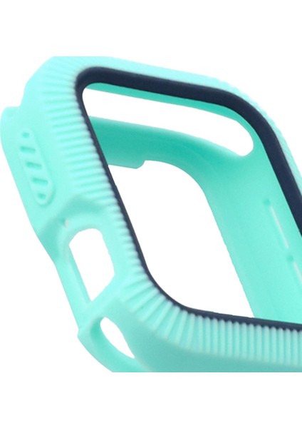 Apple Watch 4 40MM Teal+Koyu Mavi Için Bicolor Yumuşak Silikon Koruyucu Kılıf