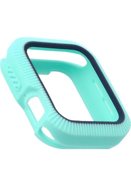 Apple Watch 4 40MM Teal+Koyu Mavi Için Bicolor Yumuşak Silikon Koruyucu Kılıf