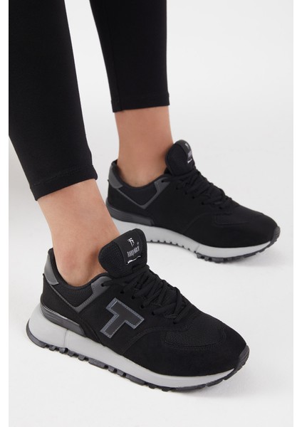 Unisex Siyah Kaymaz Eva Taban Süet Sneaker