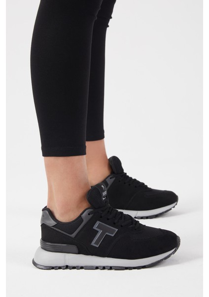 Unisex Siyah Kaymaz Eva Taban Süet Sneaker modelleri