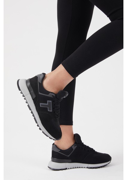 Unisex Siyah Kaymaz Eva Taban Süet Sneaker indirimleri