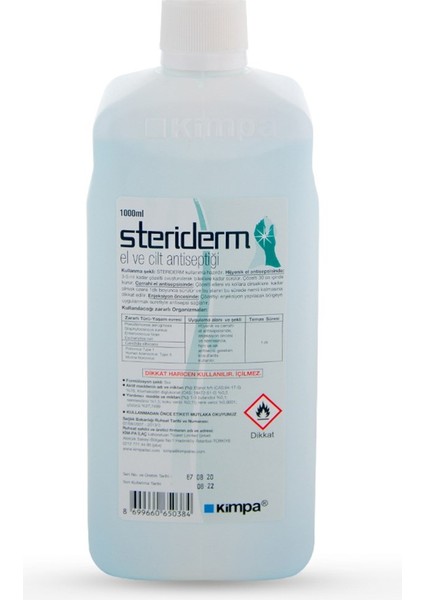 Steriderm El ve Cild Dezenfektanı 1lt modelleri