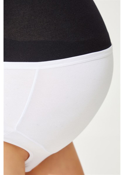 Beyaz Pamuklu Yüksek Bel Hamile Bikini Külot