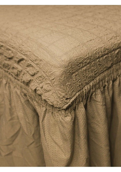 Sandalye Kılıfı Likralı Bürümcük Etekli Lastikli Yıkanabilir Sandalye Örtüsü 6 Adet Burumcuk Bal Renk modelleri